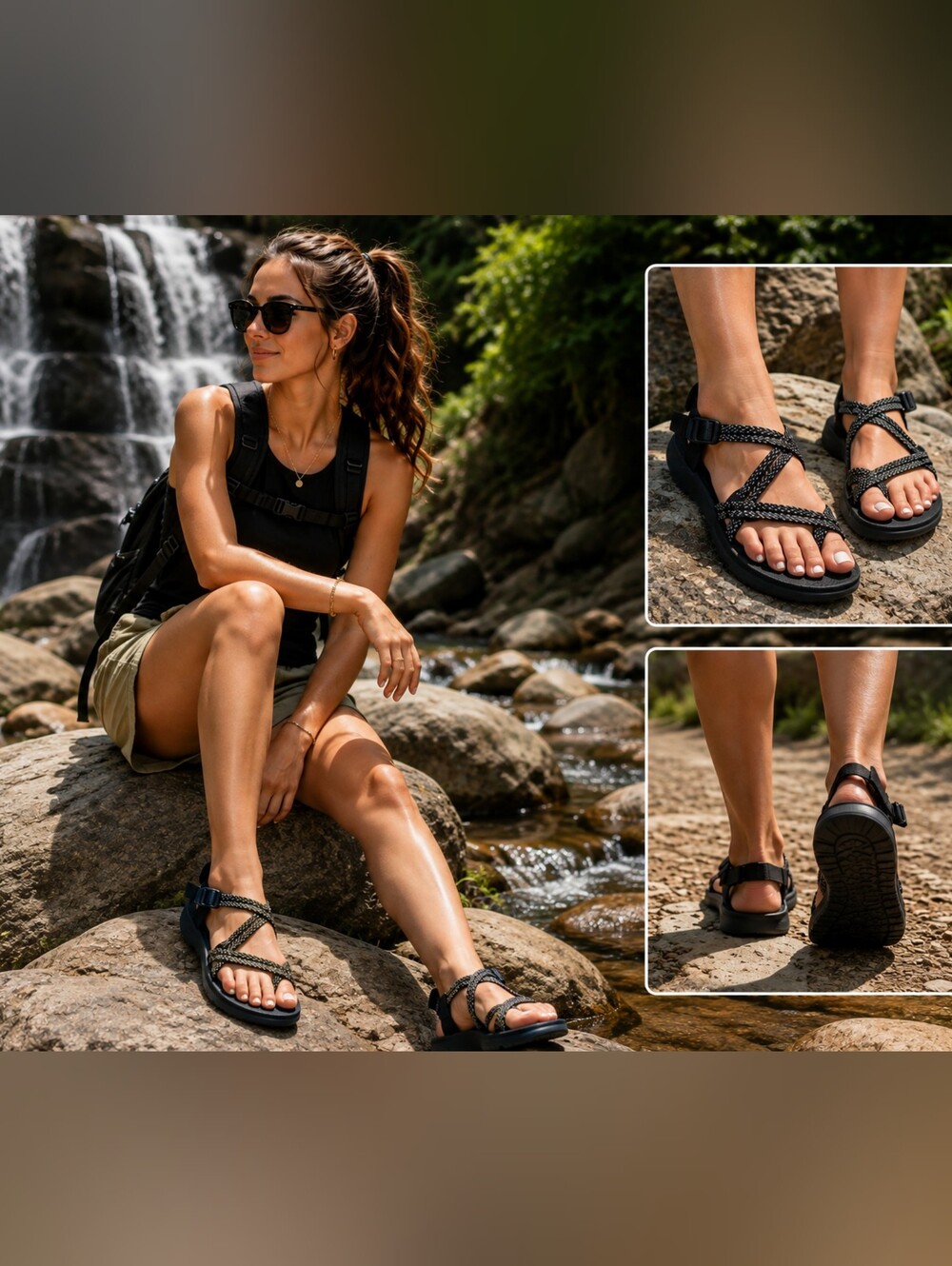 Chaco Black and White  Women Sandals Size 11,5